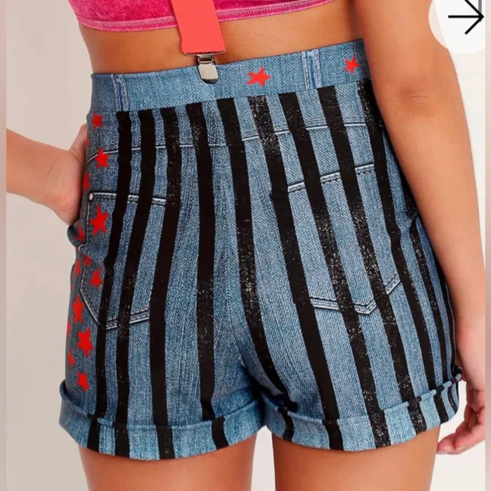 Blackmilk Star and Stripes Cuffed Shorts